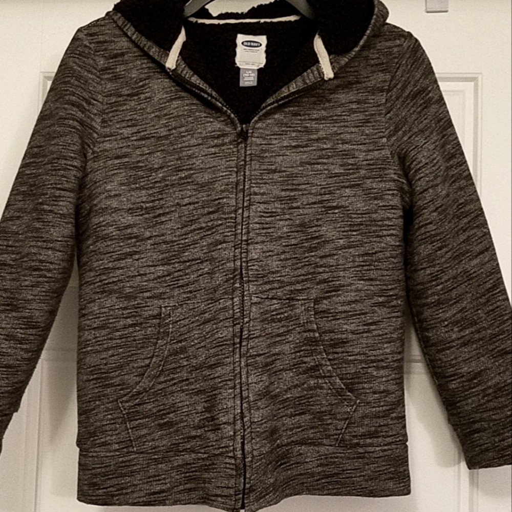 Old Navy Boys Jacket, Black and gray, Size 10-12